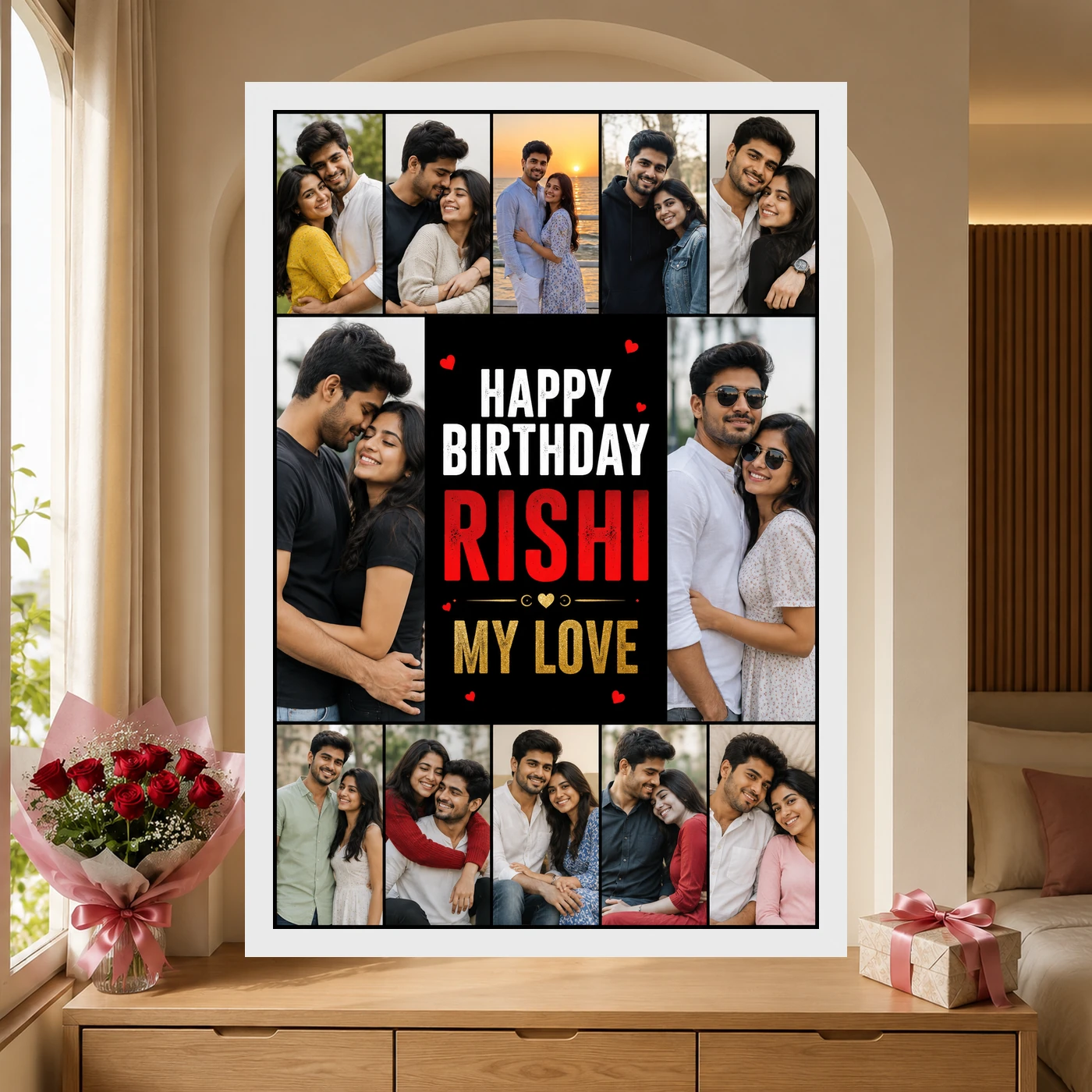 Boyfriend Photo Frame Birthday Gift Idea Collage 6 Boyfriend Photo Frame Birthday Gift Idea Collage mockup 6
