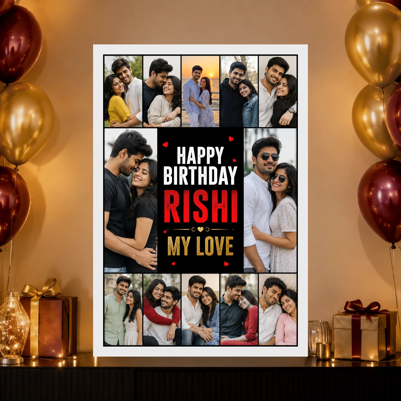 Boyfriend Photo Frame Birthday Gift Idea Collage 10 Boyfriend Photo Frame Birthday Gift Idea Collage mockup 10
