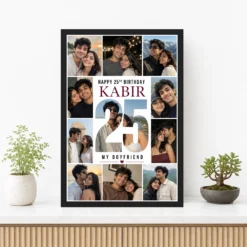 Boyfriend Photo Frame Birthday Golden Collage Design 12 Boyfriend Photo Frame Birthday Golden Collage Design mockup 3