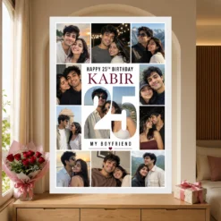 Boyfriend Photo Frame Birthday Golden Collage Design 15 Boyfriend Photo Frame Birthday Golden Collage Design mockup 6