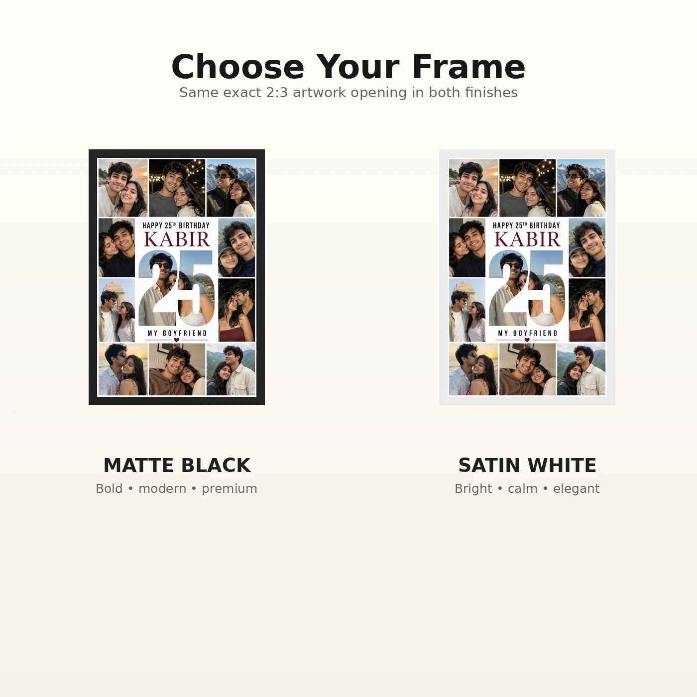 Boyfriend Photo Frame Birthday Golden Collage Design 7 Boyfriend Photo Frame Birthday Golden Collage Design mockup 7