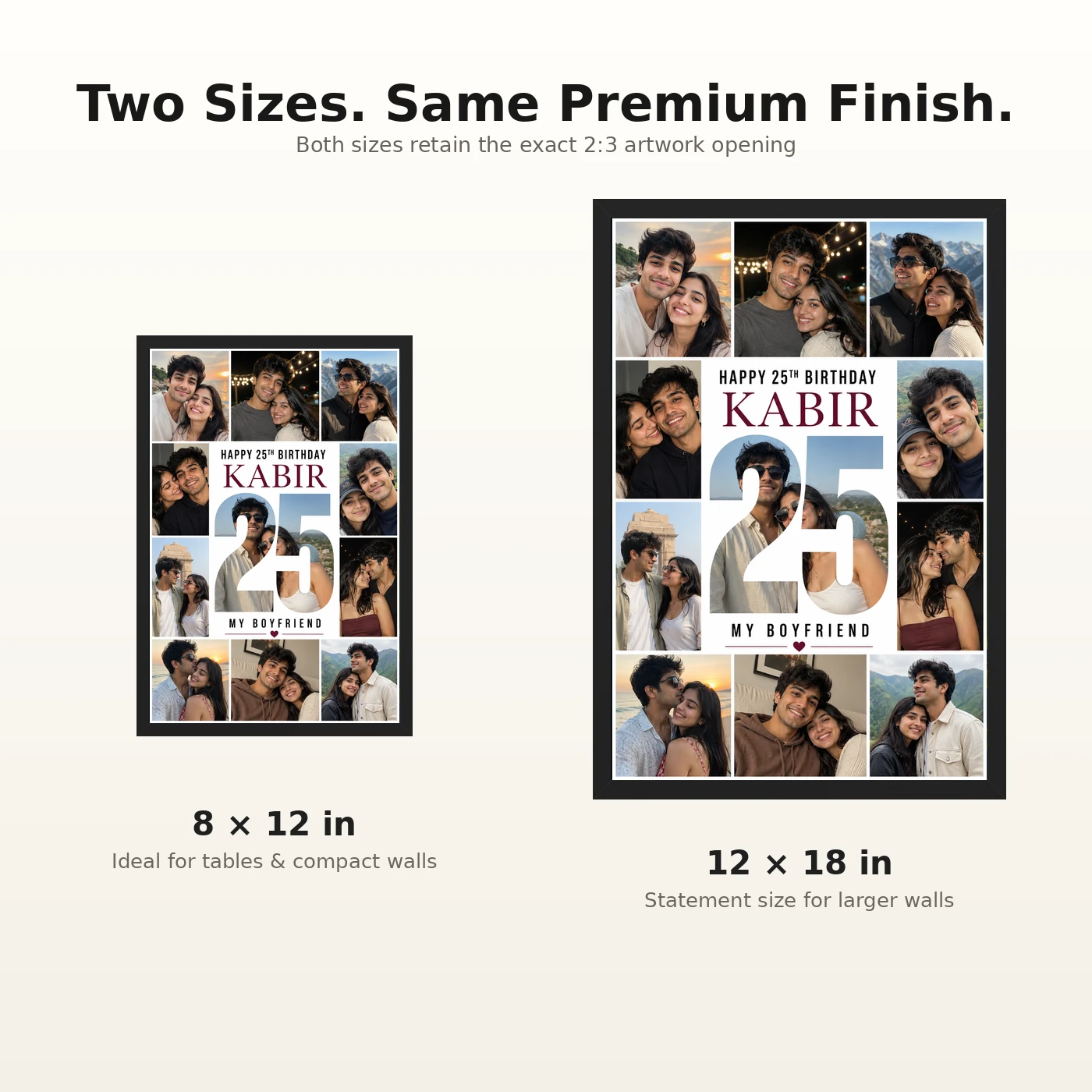 Boyfriend Photo Frame Birthday Golden Collage Design 8 Boyfriend Photo Frame Birthday Golden Collage Design mockup 8