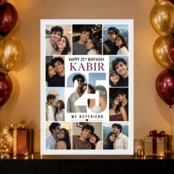 Boyfriend Photo Frame Birthday Golden Collage Design 19 Boyfriend Photo Frame Birthday Golden Collage Design mockup 10
