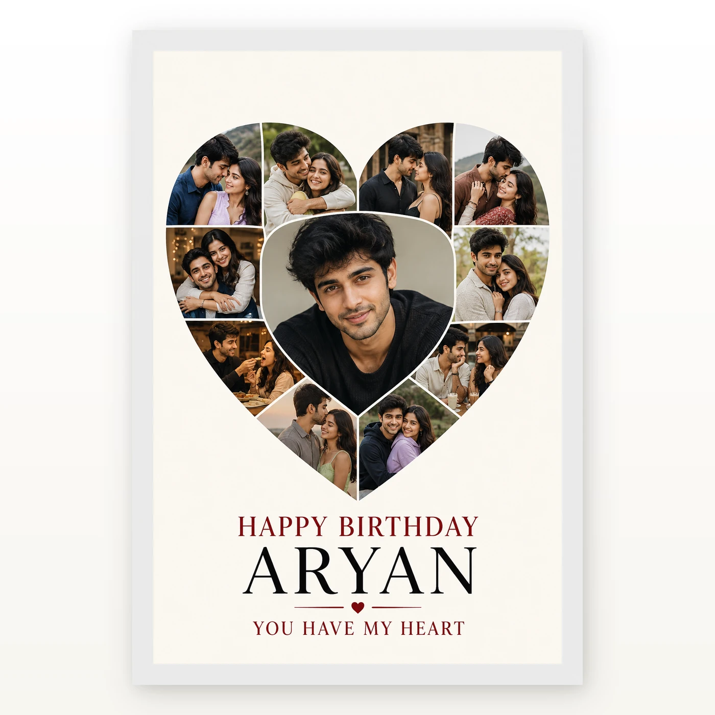 Boyfriend Girlfriend Photo Frame Birthday Couple Collage 2 Boyfriend Girlfriend Photo Frame Birthday Couple Collage mockup 2