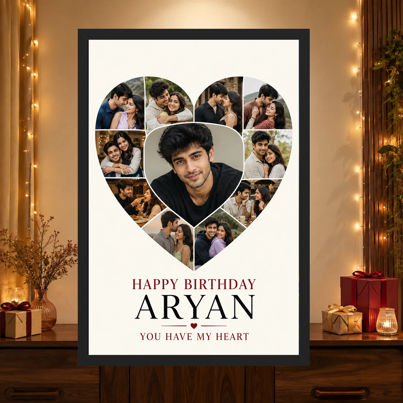 Boyfriend Girlfriend Photo Frame Birthday Couple Collage 4 Boyfriend Girlfriend Photo Frame Birthday Couple Collage mockup 4