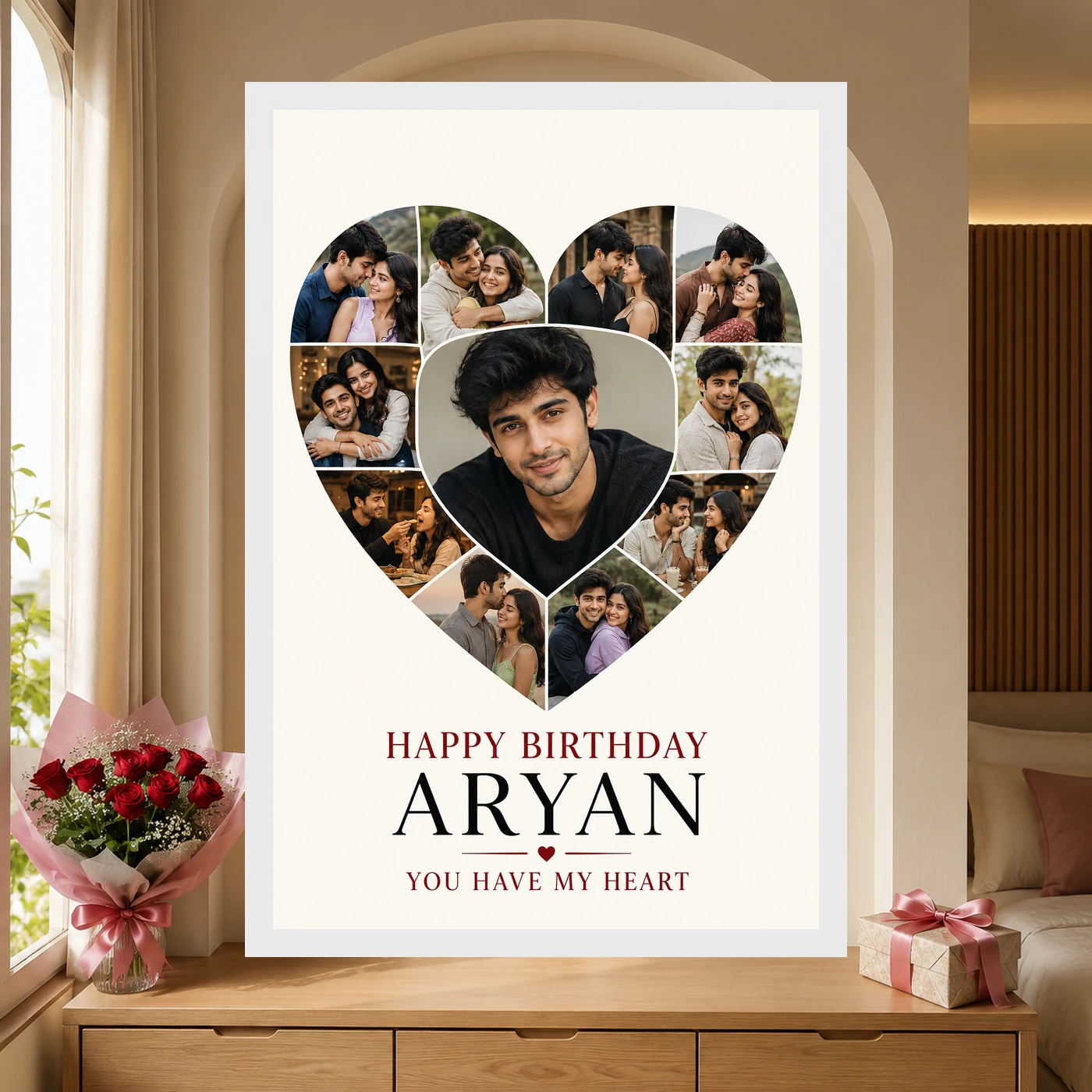 Boyfriend Girlfriend Photo Frame Birthday Couple Collage 6 Boyfriend Girlfriend Photo Frame Birthday Couple Collage mockup 6