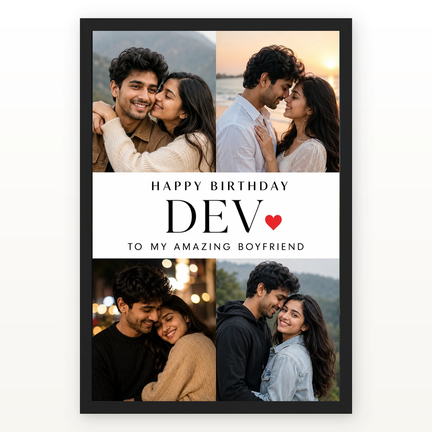 Photo Frame for Boyfriend Birthday Couple 5 Photo 1 Photo Frame for Boyfriend Birthday Couple 5 Photo mockup 1