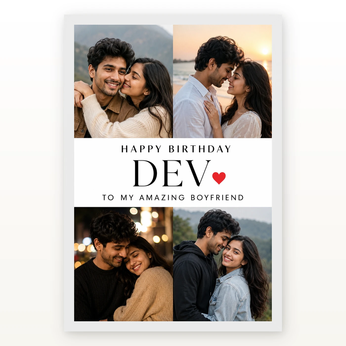 Photo Frame for Boyfriend Birthday Couple 5 Photo 2 Photo Frame for Boyfriend Birthday Couple 5 Photo mockup 2