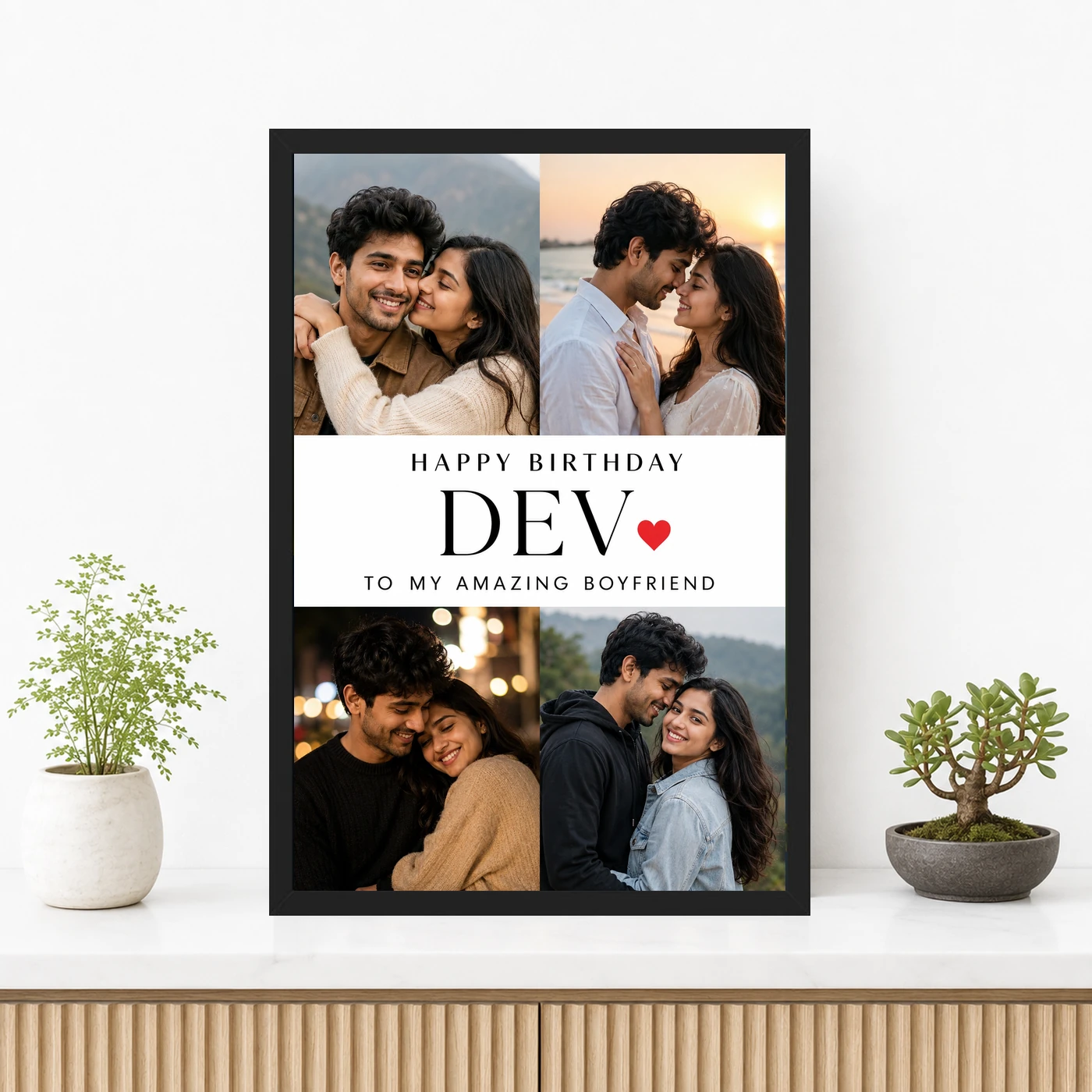 Photo Frame for Boyfriend Birthday Couple 5 Photo 3 Photo Frame for Boyfriend Birthday Couple 5 Photo mockup 3