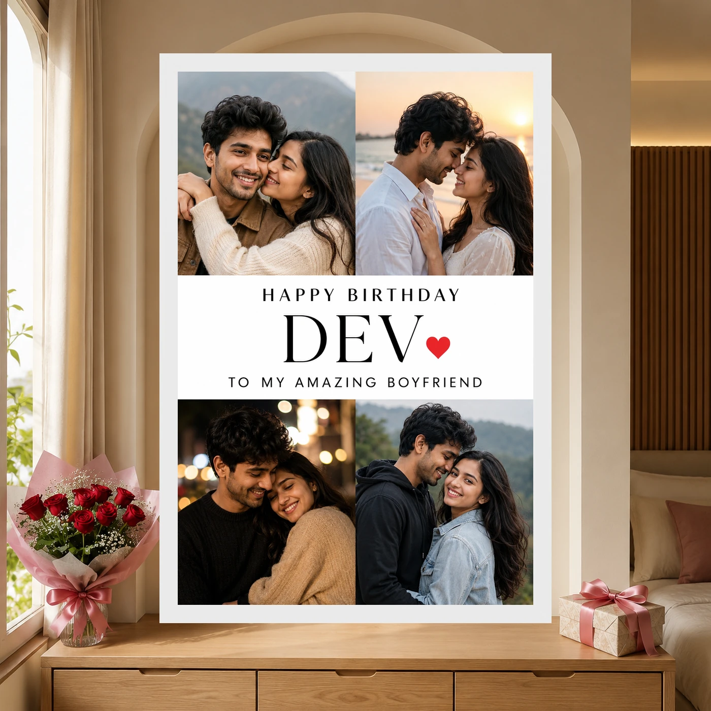 Photo Frame for Boyfriend Birthday Couple 5 Photo 6 Photo Frame for Boyfriend Birthday Couple 5 Photo mockup 6