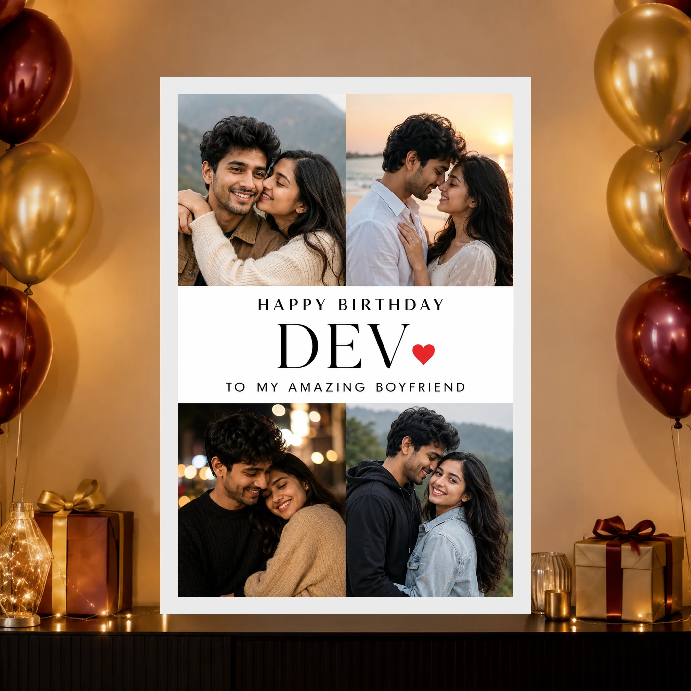 Photo Frame for Boyfriend Birthday Couple 5 Photo 10 Photo Frame for Boyfriend Birthday Couple 5 Photo mockup 10