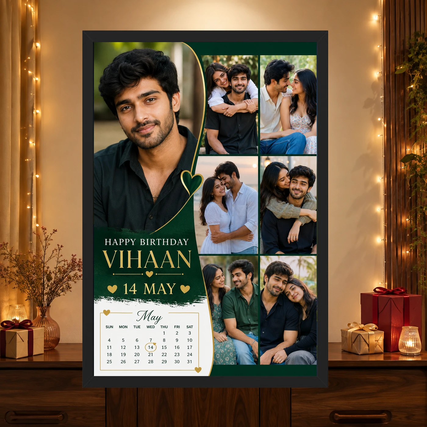 Photo Frame Gift for Boyfriend Birthday My Love Design 4 Photo Frame Gift for Boyfriend Birthday My Love Design mockup 4