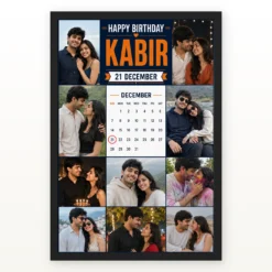 Happy Birthday Boyfriend Photo Frame with Date and Name mockup 1