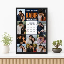Happy Birthday Boyfriend Photo Frame with Date and Name mockup 3