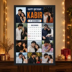 Happy Birthday Boyfriend Photo Frame with Date and Name mockup 4
