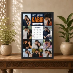 Happy Birthday Boyfriend Photo Frame with Date and Name mockup 5