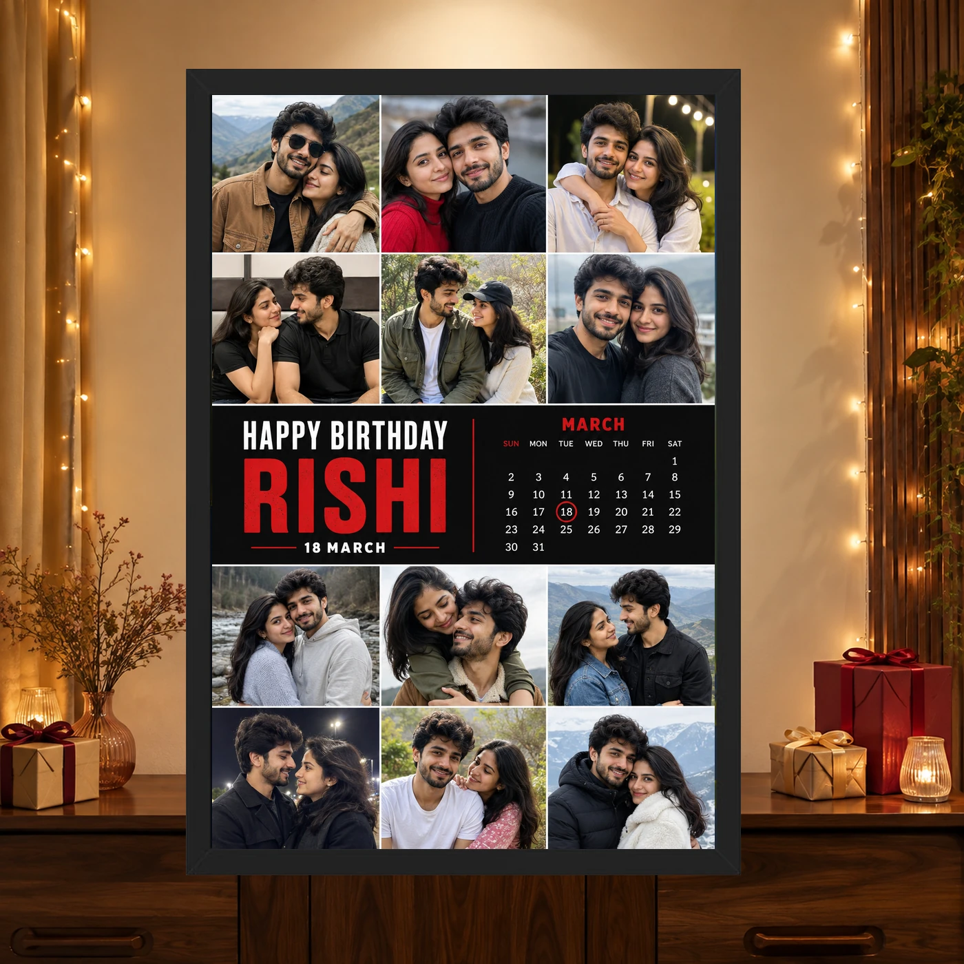 Customised Photo Frame for Boyfriend Birthday 4 Customised Photo Frame for Boyfriend Birthday mockup 4