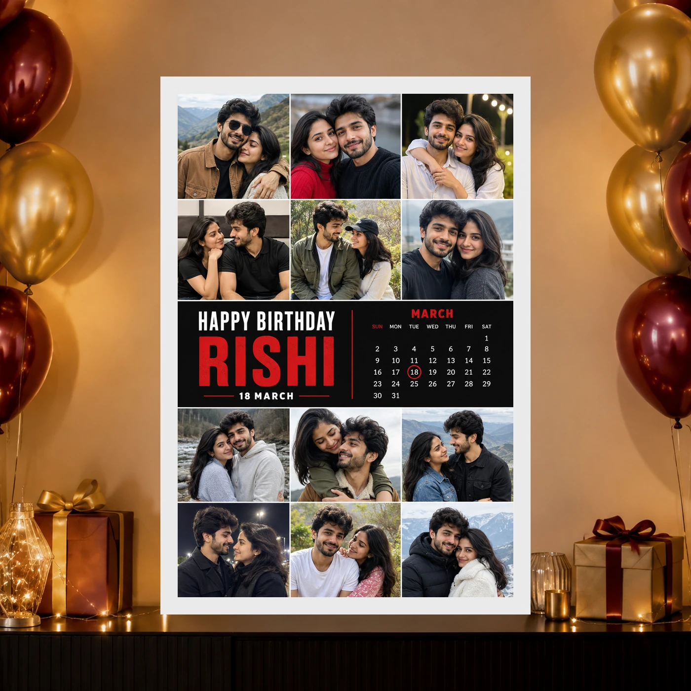 Customised Photo Frame for Boyfriend Birthday 10 Customised Photo Frame for Boyfriend Birthday mockup 10