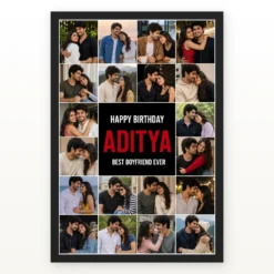 Personalized Editorial Filmstrip Photo Grid Frame With Message mockup 1