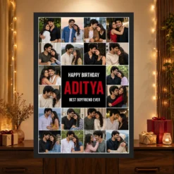 Personalized Editorial Filmstrip Photo Grid Frame With Message 13 Personalized Editorial Filmstrip Photo Grid Frame With Message mockup 4