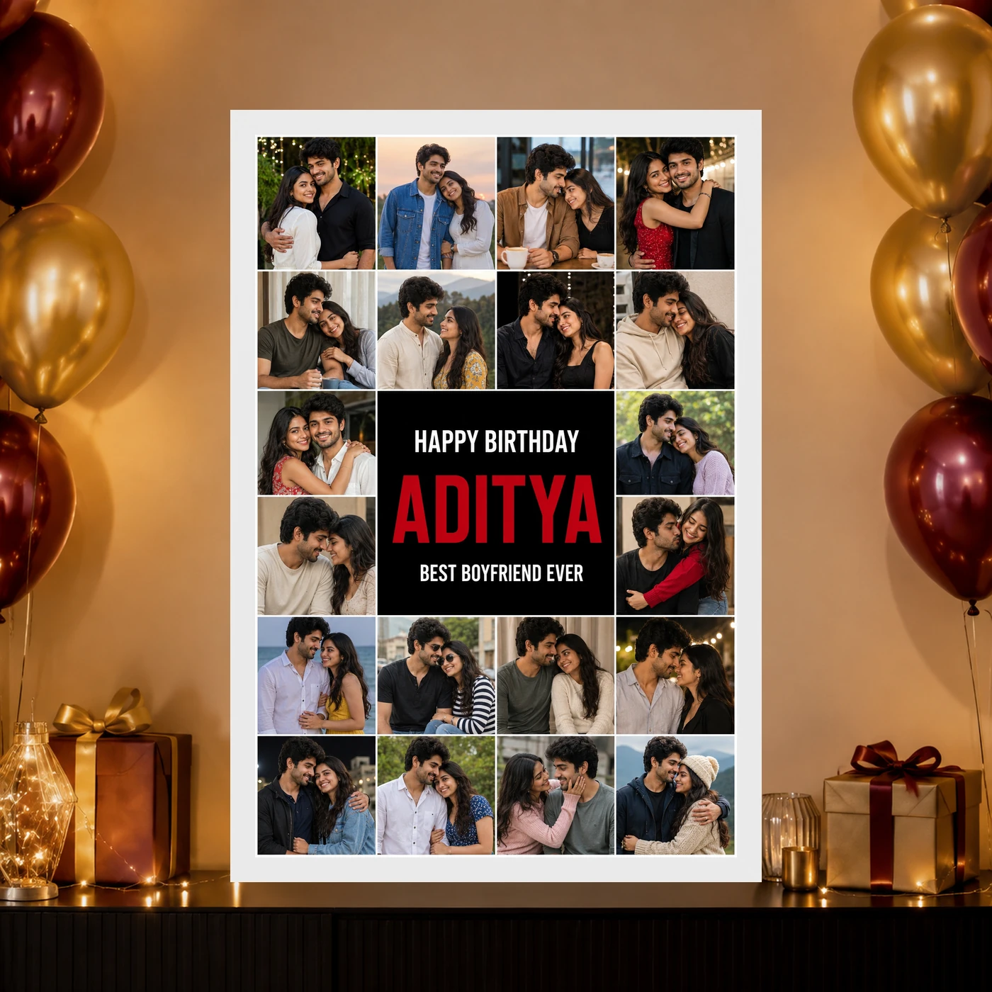 Personalized Editorial Filmstrip Photo Grid Frame With Message 10 Personalized Editorial Filmstrip Photo Grid Frame With Message mockup 10