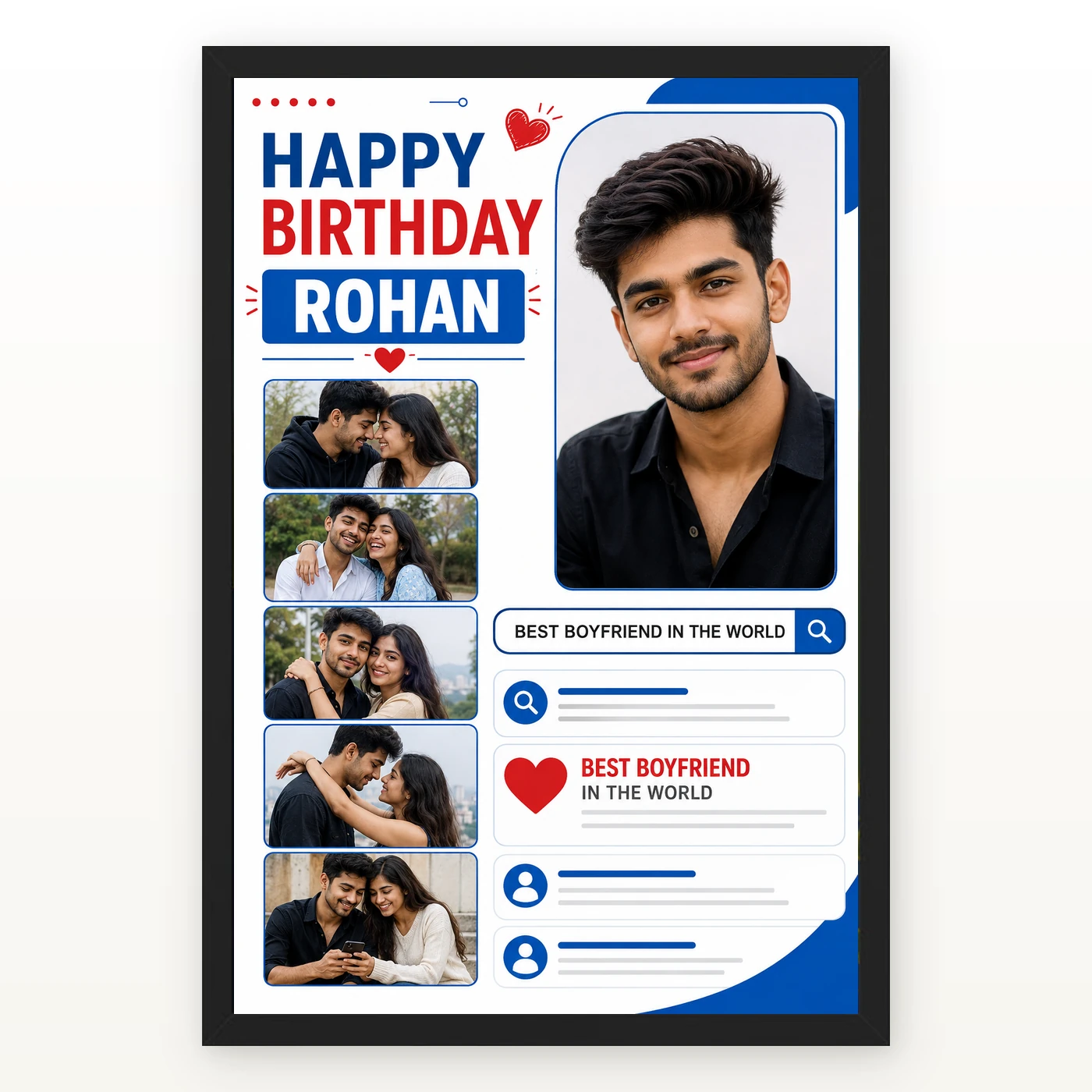 Birthday Photo Frame for Boyfriend Forever Person Design 1 Birthday Photo Frame for Boyfriend Forever Person Design mockup 1
