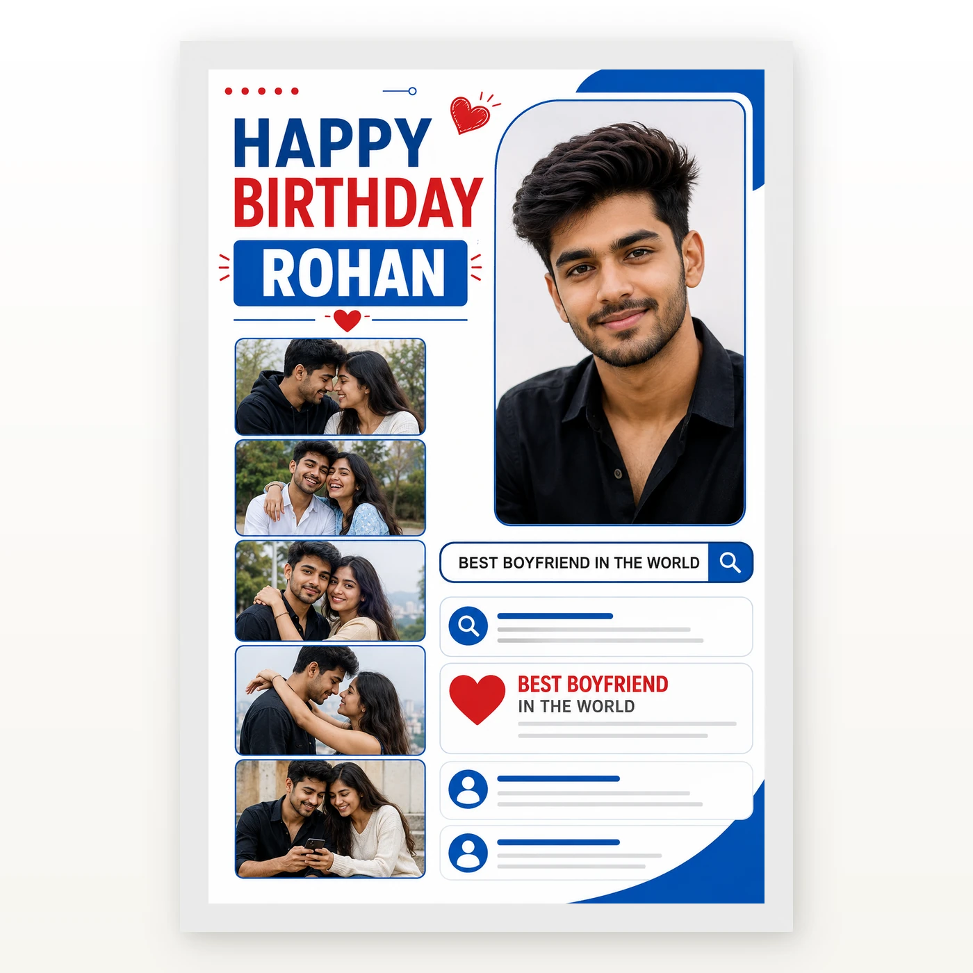 Birthday Photo Frame for Boyfriend Forever Person Design 2 Birthday Photo Frame for Boyfriend Forever Person Design mockup 2