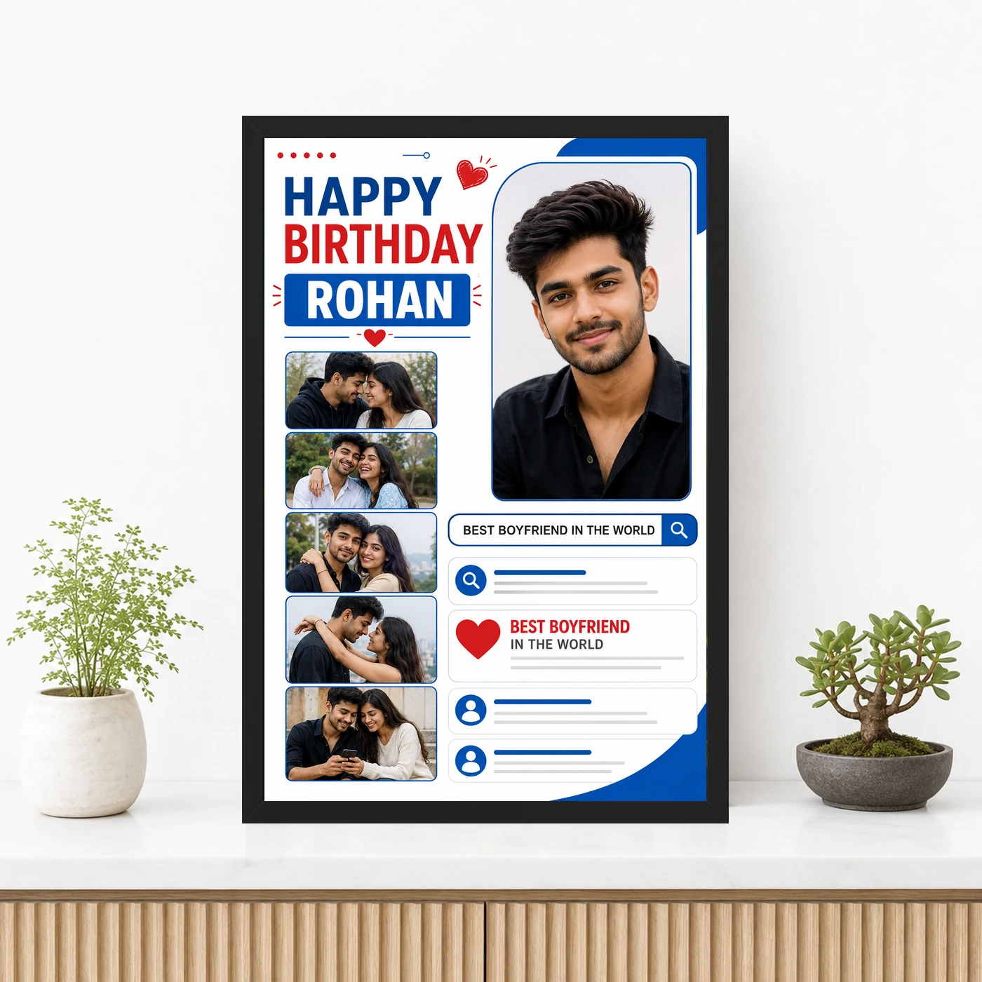 Birthday Photo Frame for Boyfriend Forever Person Design 3 Birthday Photo Frame for Boyfriend Forever Person Design mockup 3