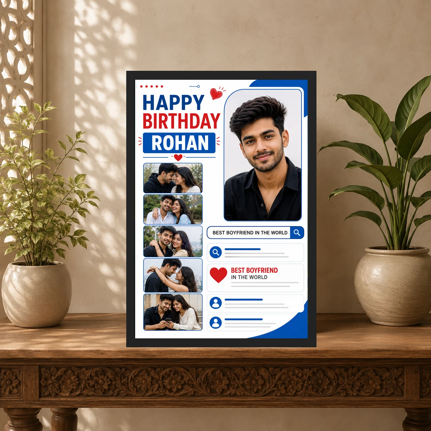 Birthday Photo Frame for Boyfriend Forever Person Design 5 Birthday Photo Frame for Boyfriend Forever Person Design mockup 5