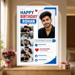 Birthday Photo Frame for Boyfriend Forever Person Design 15 Birthday Photo Frame for Boyfriend Forever Person Design mockup 6