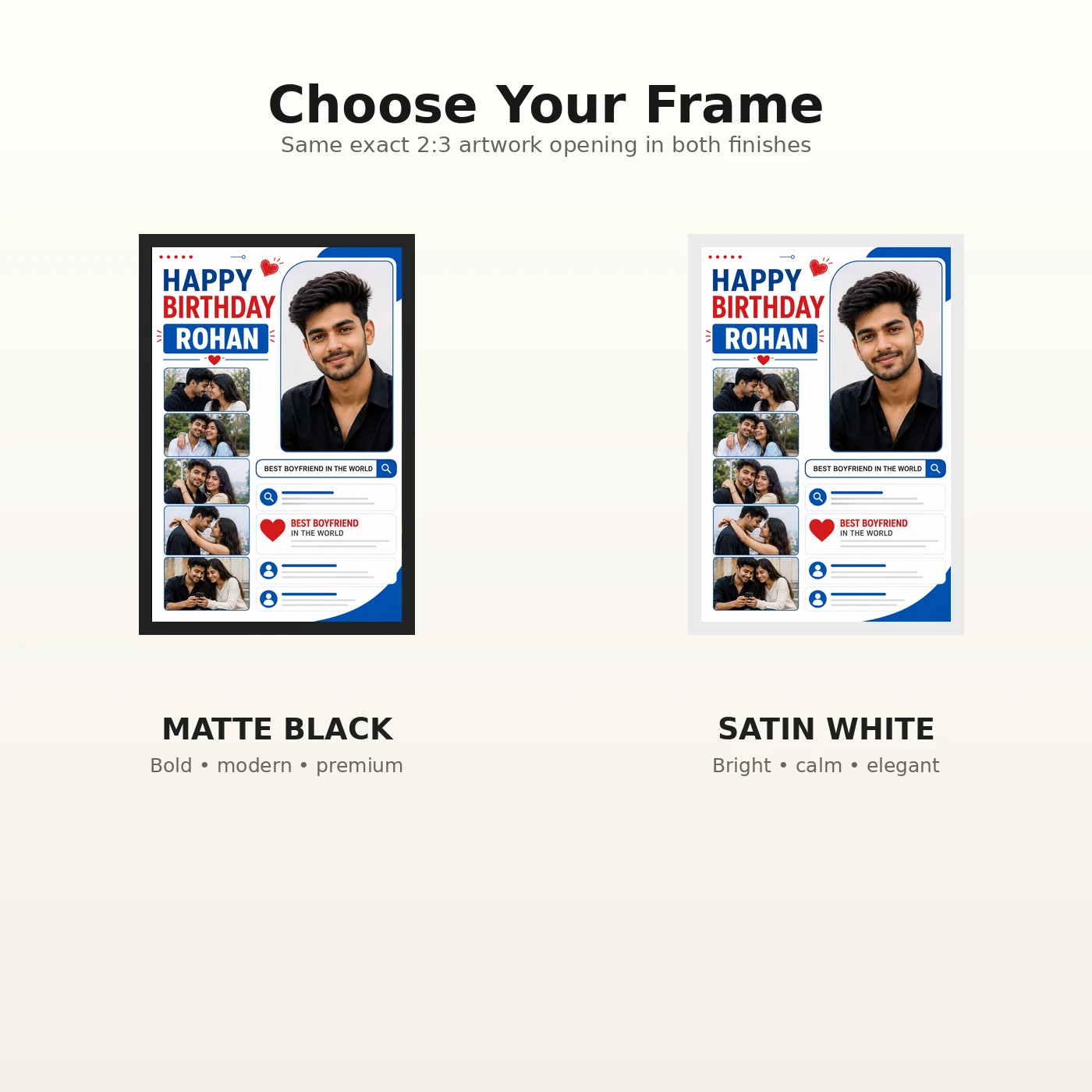 Birthday Photo Frame for Boyfriend Forever Person Design 7 Birthday Photo Frame for Boyfriend Forever Person Design mockup 7