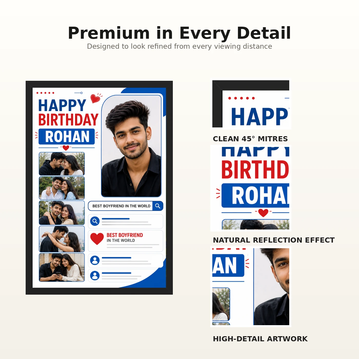 Birthday Photo Frame for Boyfriend Forever Person Design 9 Birthday Photo Frame for Boyfriend Forever Person Design mockup 9