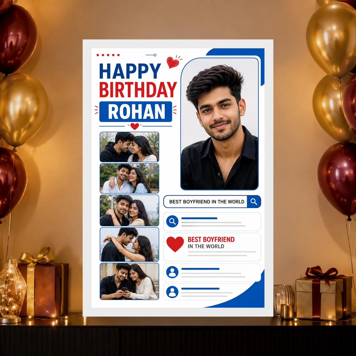 Birthday Photo Frame for Boyfriend Forever Person Design 10 Birthday Photo Frame for Boyfriend Forever Person Design mockup 10