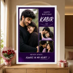 Boyfriend Birthday Photo Frame Large Portrait 3 Photos mockup 6