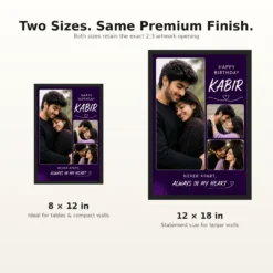 Boyfriend Birthday Photo Frame Large Portrait 3 Photos mockup 8