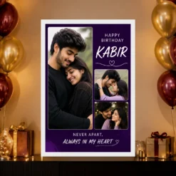 Boyfriend Birthday Photo Frame Large Portrait 3 Photos mockup 10