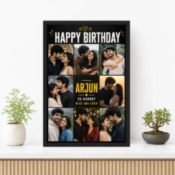 Birthday Photo Frame for Boyfriend Personalised Anniversary Style mockup 3