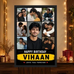 Boyfriend Birthday Photo Frame Single Large Portrait mockup 4