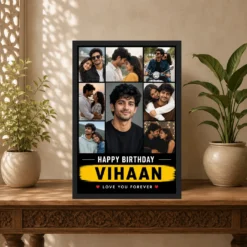Boyfriend Birthday Photo Frame Single Large Portrait mockup 5