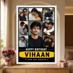 Boyfriend Birthday Photo Frame Single Large Portrait mockup 6