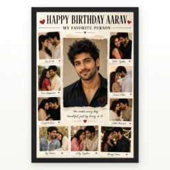 Boyfriend Birthday Photo Frame | Personalized Birthday Gift Frame mockup 1