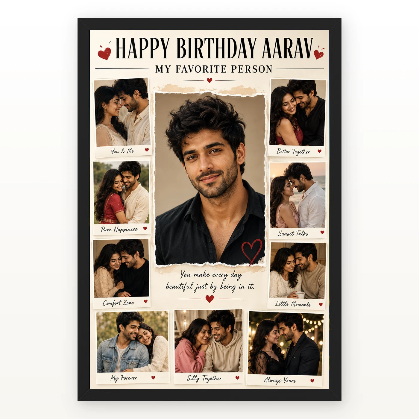 Boyfriend Birthday Photo Frame | Personalized Birthday Gift Frame 1 Boyfriend Birthday Photo Frame | Personalized Birthday Gift Frame mockup 1