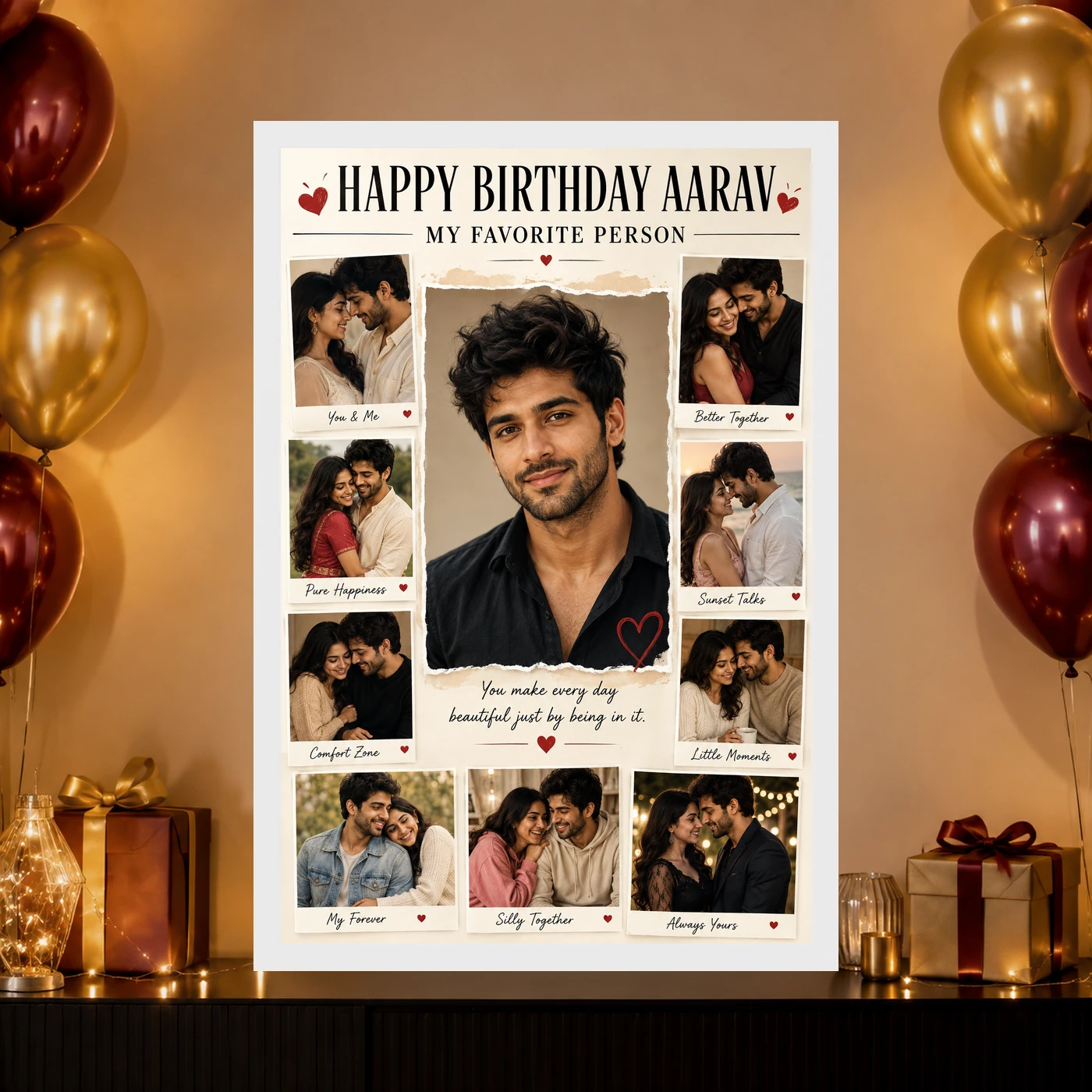 Boyfriend Birthday Photo Frame | Personalized Birthday Gift Frame 10 Boyfriend Birthday Photo Frame | Personalized Birthday Gift Frame mockup 10