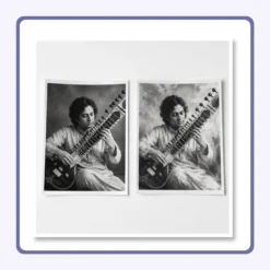Black and White Digital Painting Photo Print – complete print product view