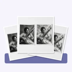 Black and White Digital Painting Photo Print – physical photo print arrangement