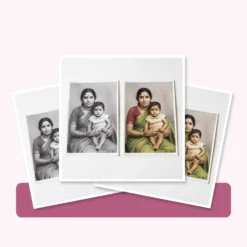 Black and White Photo Colourisation and Print – physical photo print arrangement