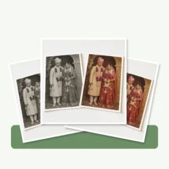 Black and White to Colour Digital Art Print – physical photo print arrangement