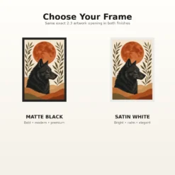 Boho Wolf Moon Spiritual Totem Earth Tones Sacred Art Photo Frame mockup 7