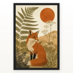 Boho Forest Fox Botanical Earthy Nature Spirit Art Photo Frame mockup 1