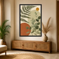 Boho Botanical Ferns Eucalyptus Sage Green Cream Art Photo Frame 13 Boho Botanical Ferns Eucalyptus Sage Green Cream Art Photo Frame mockup 4